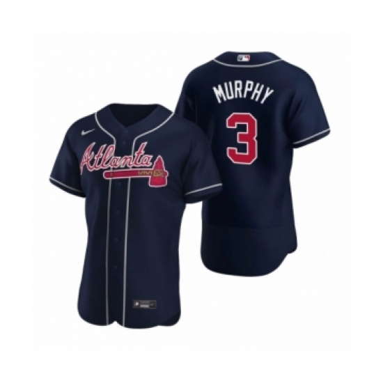 Men's Atlanta Braves 3 Dale Murphy Nike Navy Authentic 2020 Alternate Jersey