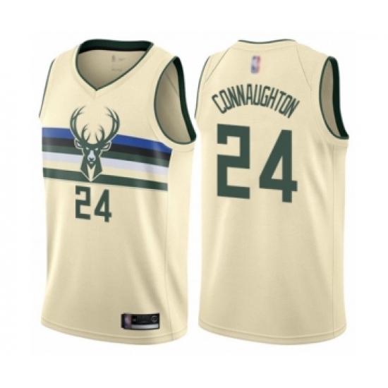 Women's Milwaukee Bucks 24 Pat Connaughton Swingman Cream Basketball Jersey - City Edition