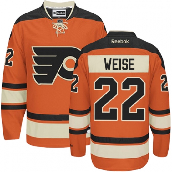 Men's Reebok Philadelphia Flyers 22 Dale Weise Authentic Orange New Third NHL Jersey