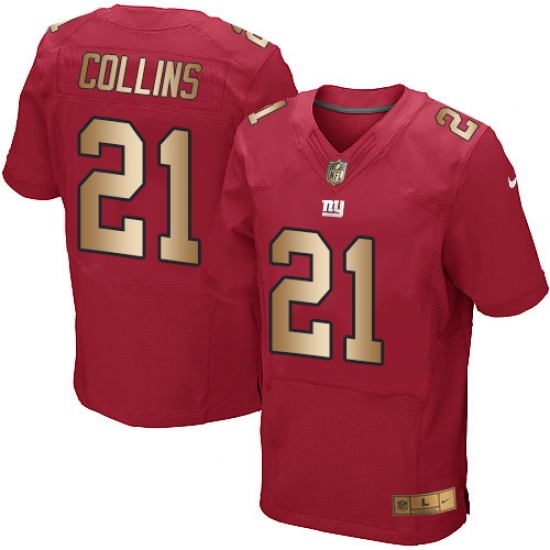 Men's Nike New York Giants 21 Landon Collins Elite Red/Gold Alternate NFL Jersey