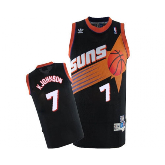 Men's Adidas Phoenix Suns 7 Kevin Johnson Swingman Black Throwback NBA Jersey