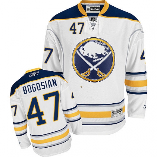 Men's Reebok Buffalo Sabres 47 Zach Bogosian Authentic White Away NHL Jersey