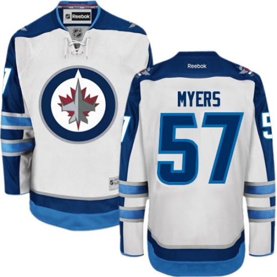 Men's Reebok Winnipeg Jets 57 Tyler Myers Authentic White Away NHL Jersey