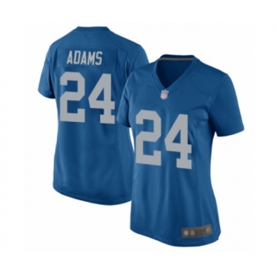 Women's Detroit Lions 24 Andrew Adams Game Blue Alternate Football Jersey