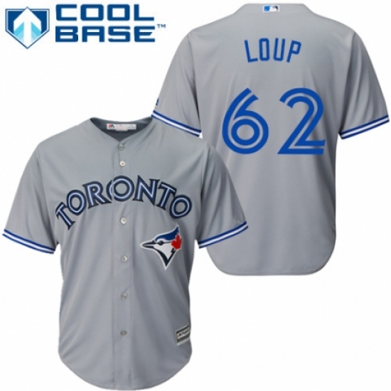 Youth Majestic Toronto Blue Jays 62 Aaron Loup Authentic Grey Road MLB Jersey