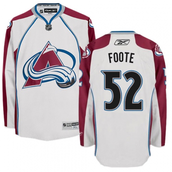 Men's Reebok Colorado Avalanche 52 Adam Foote Authentic White Away NHL Jersey