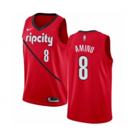 Women's Nike Portland Trail Blazers 8 Al-Farouq Aminu Red Swingman Jersey - Earned Edition