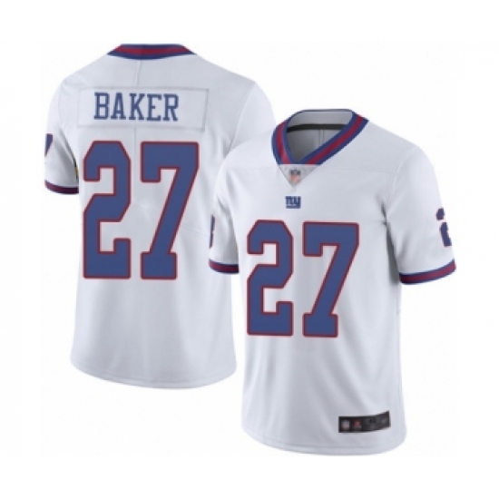 Men's New York Giants 27 Deandre Baker Elite White Rush Vapor Untouchable Football Jersey