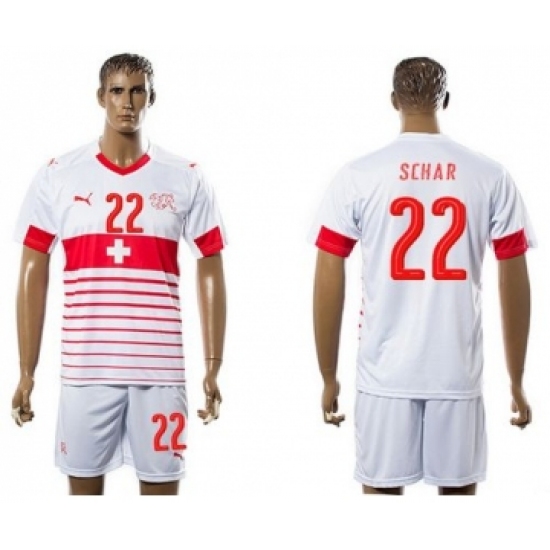 Switzerland 22 Schar Away Soccer Country Jersey