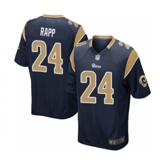 Men's Los Angeles Rams 24 Taylor Rapp Game Navy Blue Team Color Football Jersey