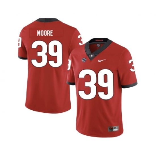 Georgia Bulldogs 39 Corey Moore Red Nike College Football Jersey