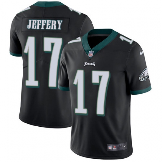 Men's Nike Philadelphia Eagles 17 Alshon Jeffery Black Alternate Vapor Untouchable Limited Player NFL Jersey