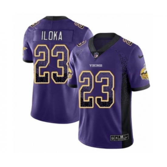 Men's Nike Minnesota Vikings 23 George Iloka Limited Purple Rush Drift Fashion NFL Jersey