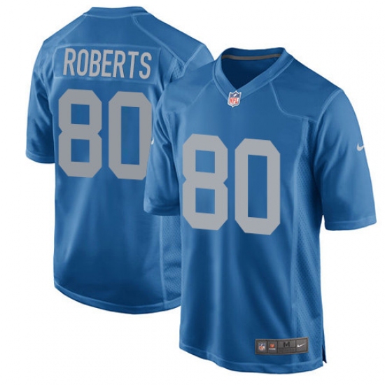 Men's Nike Detroit Lions 80 Michael Roberts Game Blue Alternate NFL Jersey