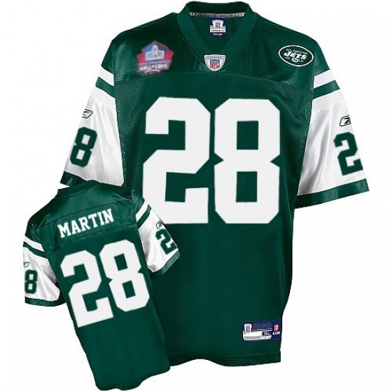 Reebok New York Jets 28 Curtis Martin Green Team Color Hall of Fame 2012 Replica Throwback NFL Jersey