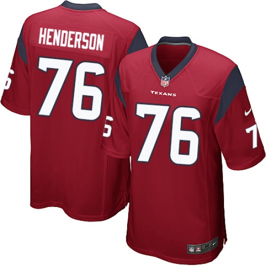 Men's Nike Houston Texans 76 Seantrel Henderson Game Red Alternate NFL Jersey