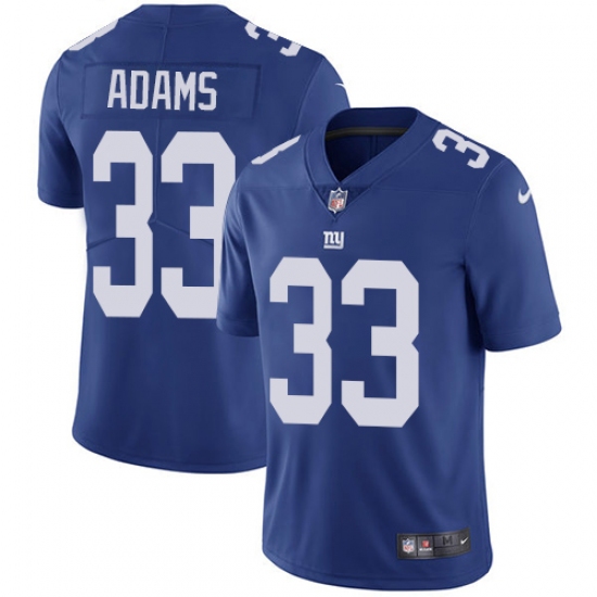 Men's Nike New York Giants 33 Andrew Adams Royal Blue Team Color Vapor Untouchable Limited Player NFL Jersey