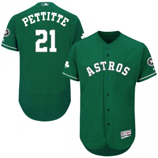 Men's Majestic Houston Astros 21 Andy Pettitte Green Celtic Flexbase Authentic Collection MLB Jersey