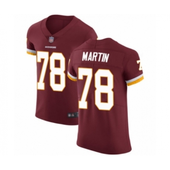 Men's Washington Redskins 78 Wes Martin Burgundy Red Team Color Vapor Untouchable Elite Player Football Jersey