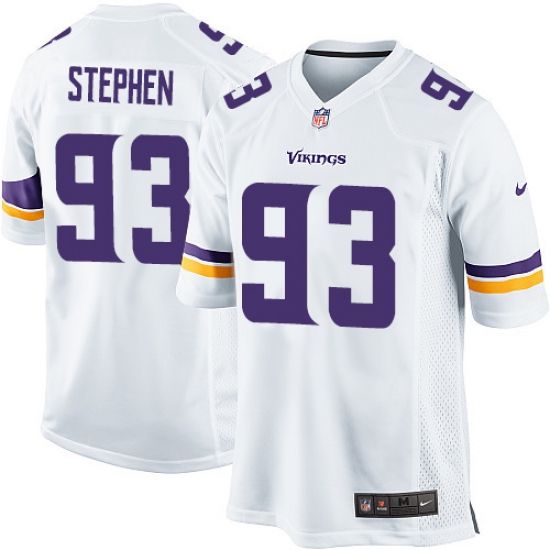 Men's Nike Minnesota Vikings 93 Shamar Stephen Game White NFL Jersey