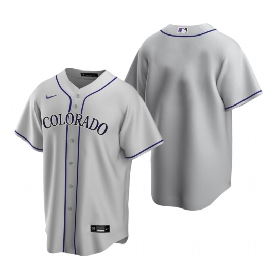 Men's Nike Colorado Rockies Blank Gray Road Stitched Baseball Jersey