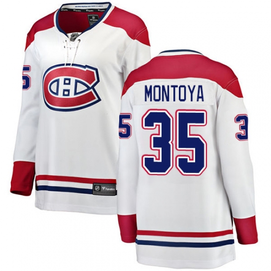 Women's Montreal Canadiens 35 Al Montoya Authentic White Away Fanatics Branded Breakaway NHL Jersey