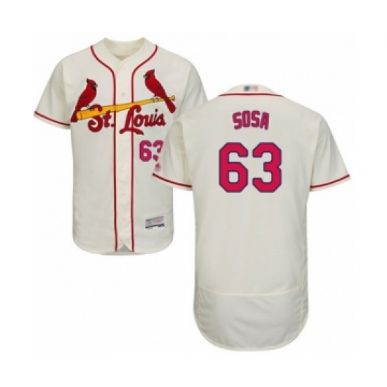 Men's St. Louis Cardinals 63 Edmundo Sosa Cream Alternate Flex Base Authentic Collection Baseball Player Jersey