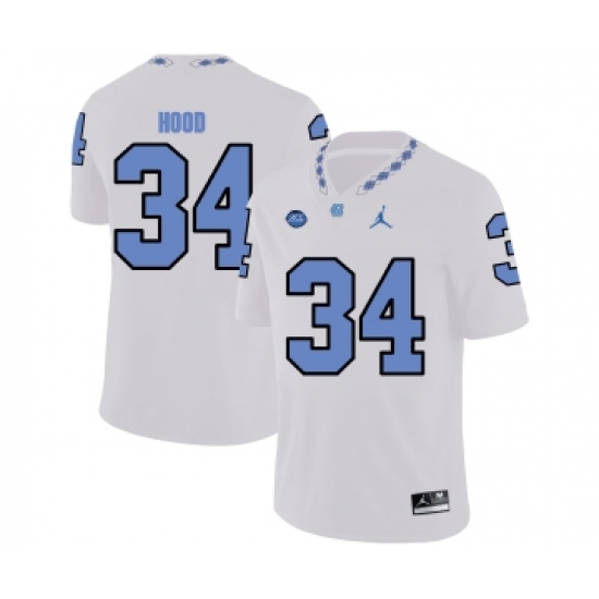 North Carolina Tar Heels 34 Elijah Hood White College Football Jersey