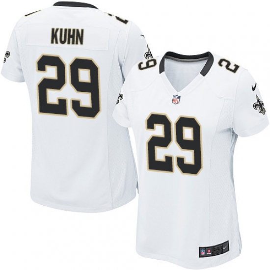 Women's Nike New Orleans Saints 29 John Kuhn Game White NFL Jersey