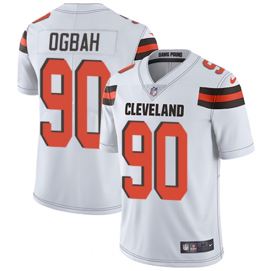 Men's Nike Cleveland Browns 90 Emmanuel Ogbah White Vapor Untouchable Limited Player NFL Jersey