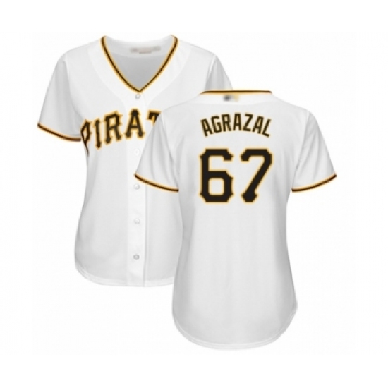 Women's Pittsburgh Pirates 67 Dario Agrazal Authentic White Home Cool Base Baseball Player Jersey