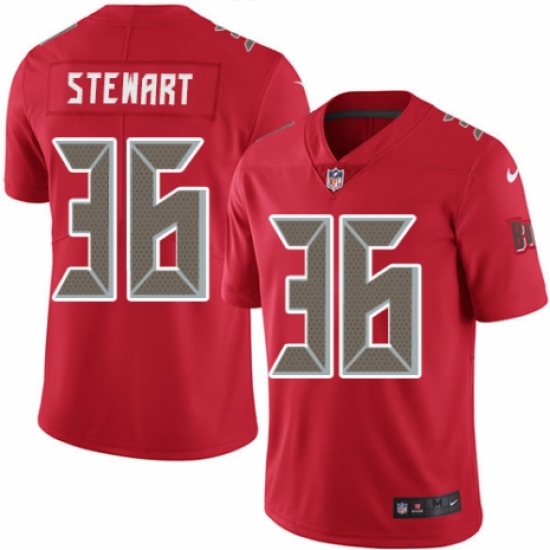 Youth Nike Tampa Bay Buccaneers 36 M.J. Stewart Limited Red Rush Vapor Untouchable NFL Jersey