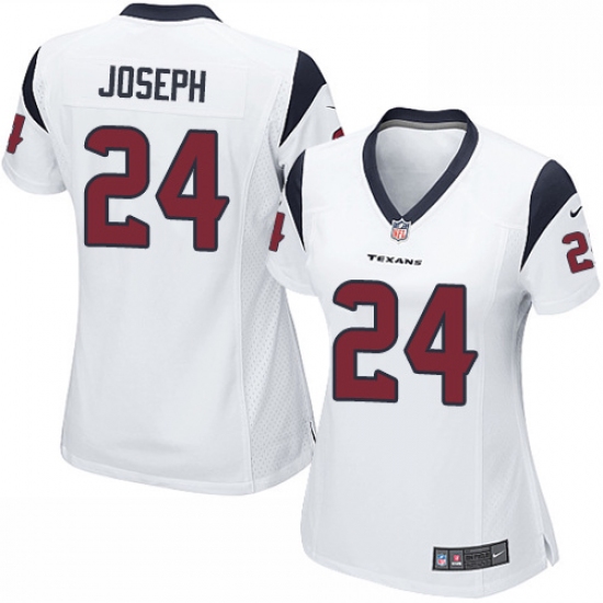 Women's Nike Houston Texans 24 Johnathan Joseph Game White NFL Jersey