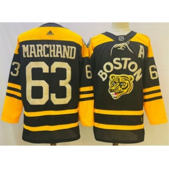 Men's Boston Bruins 63 Brad Marchand Black Classic Primegreen Stitched Jersey