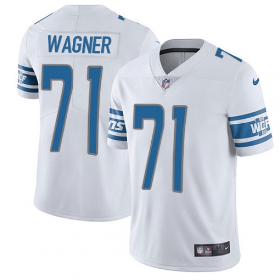 Men's Nike Detroit Lions 71 Ricky Wagner Limited White Vapor Untouchable NFL Jersey