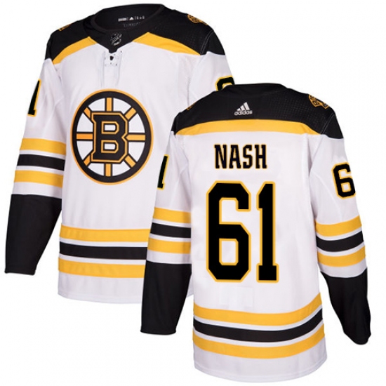 Youth Adidas Boston Bruins 61 Rick Nash Authentic White Away NHL Jersey