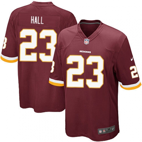 Men's Nike Washington Redskins 23 DeAngelo Hall Game Burgundy Red Team Color NFL Jersey