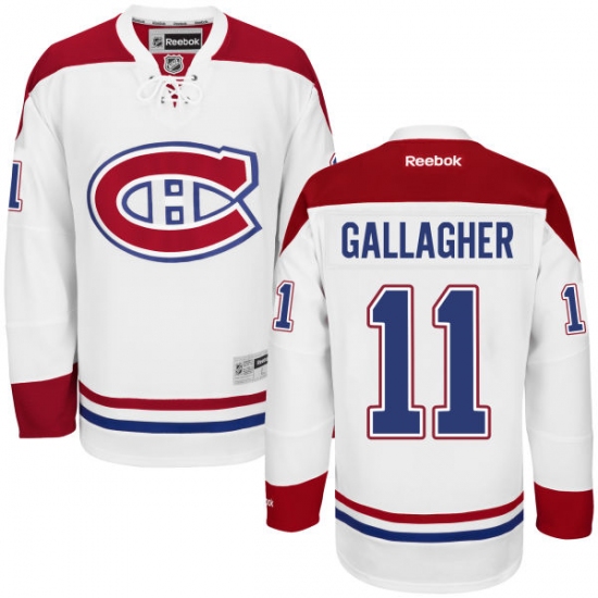 Men's Reebok Montreal Canadiens 11 Brendan Gallagher Authentic White Away NHL Jersey