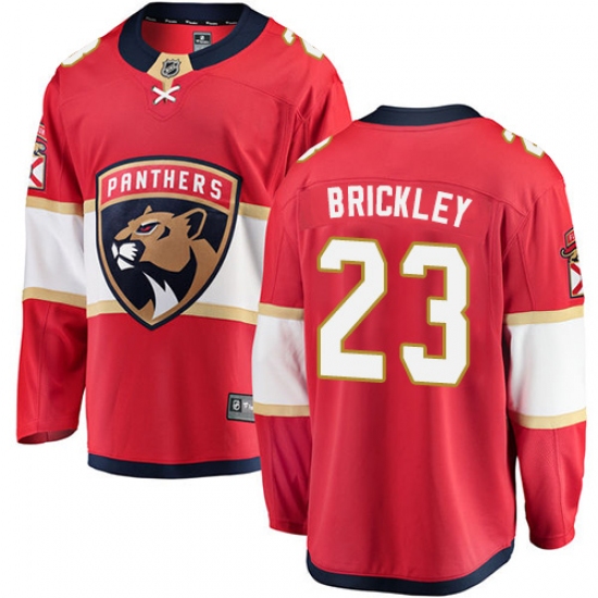 Men's Florida Panthers 23 Connor Brickley Fanatics Branded Red Home Breakaway NHL Jersey