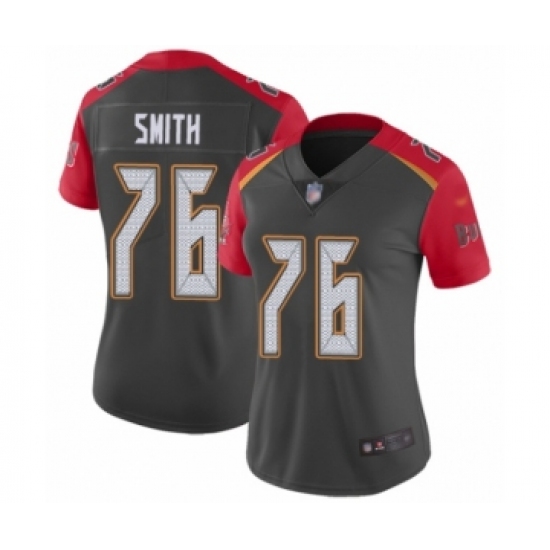 Women's Tampa Bay Buccaneers 76 Donovan Smith Limited Gray Inverted Legend Football Jersey