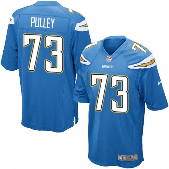 Men's Nike Los Angeles Chargers 73 Spencer Pulley Game Electric Blue Alternate NFL Jersey