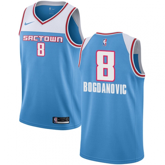 Women's Nike Sacramento Kings 8 Bogdan Bogdanovic Swingman Blue NBA Jersey - 2018 19 City Edition