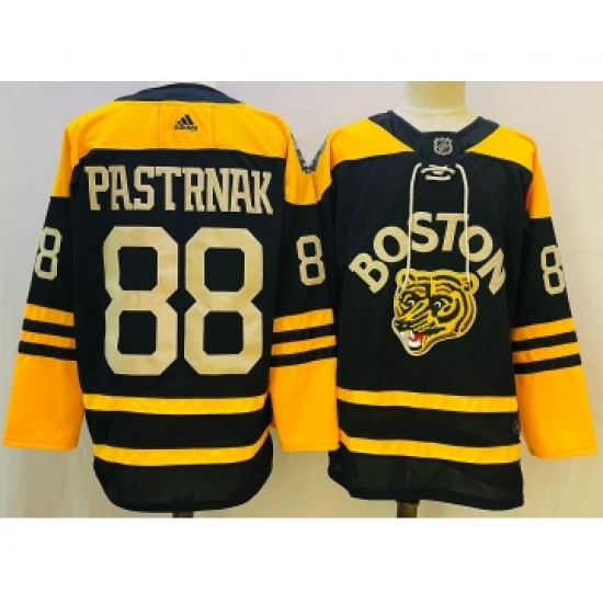 Men's Boston Bruins 88 David Pastrnak Black Classic Primegreen Stitched Jersey