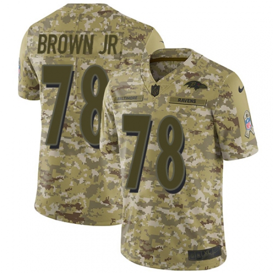 Youth Nike Baltimore Ravens 78 Orlando Brown Jr. Limited Camo 2018 Salute to Service NFL Jersey