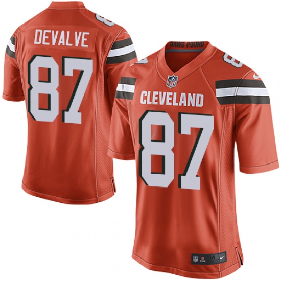 Men's Nike Cleveland Browns 87 Seth DeValve Game Orange Alternate NFL Jersey