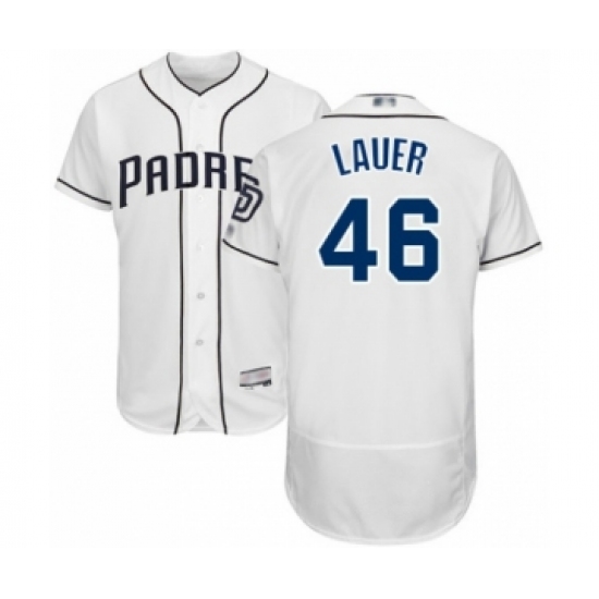 Men's San Diego Padres 46 Eric Lauer White Home Flex Base Authentic Collection Baseball Player Jersey