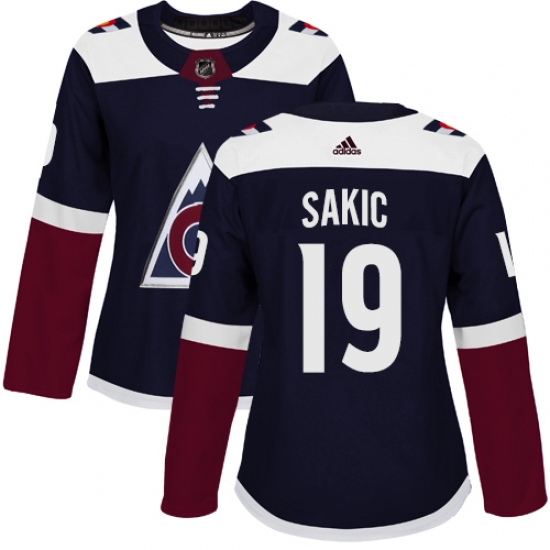 Women's Adidas Colorado Avalanche 19 Joe Sakic Premier Navy Blue Alternate NHL Jersey