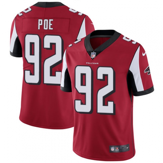 Youth Nike Atlanta Falcons 92 Dontari Poe Red Team Color Vapor Untouchable Limited Player NFL Jersey