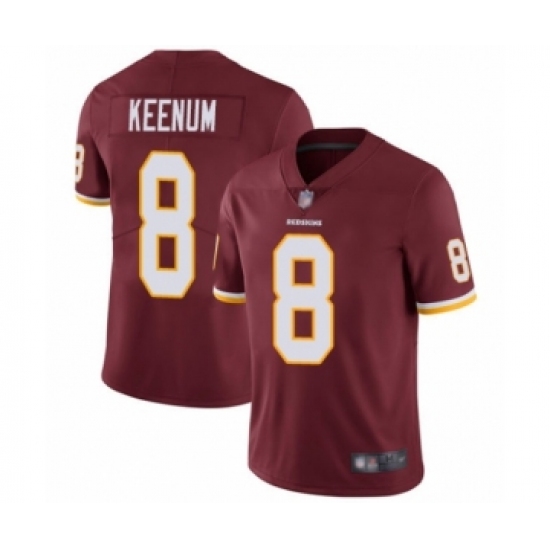 Men's Washington Redskins 8 Case Keenum Burgundy Red Team Color Vapor Untouchable Limited Player Football Jersey