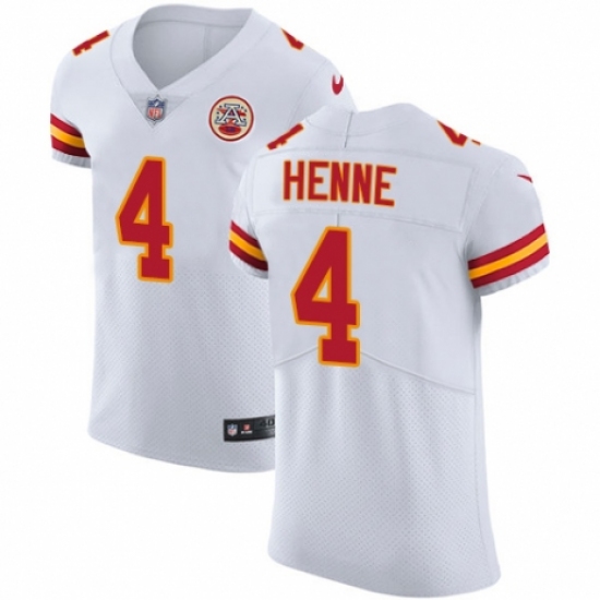 Men's Nike Kansas City Chiefs 4 Chad Henne White Vapor Untouchable Elite Player NFL Jersey